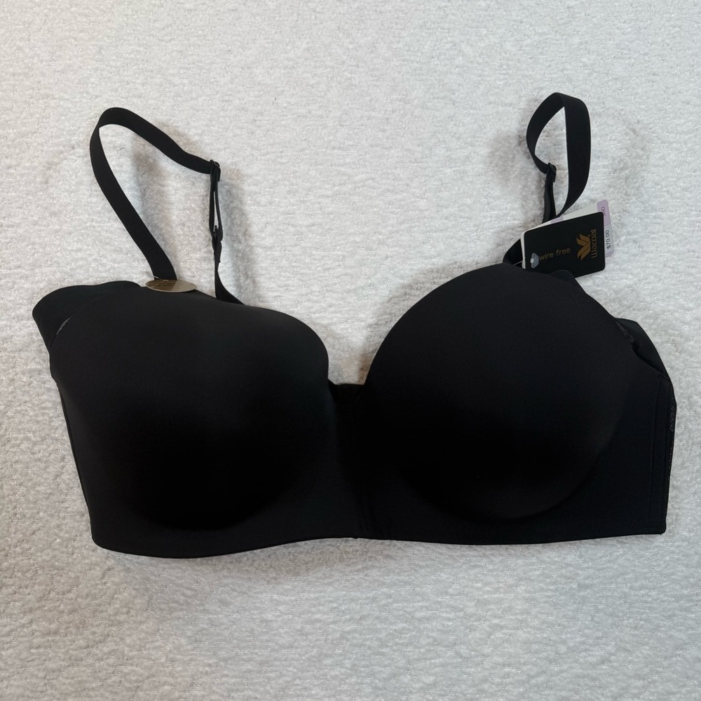 NWT Wacoal Women's 38D Ultimate Side Smoother Wireless Bra 852281 Black